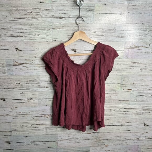 Aritzia purple off the shoulder  pink top talula size large blouse - Picture 10 of 10